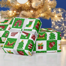 Icônes festives de Noël vertes et rouges 