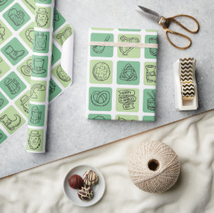 Papier Cadeau Icônes tirées à la main de St. Patrick ID635