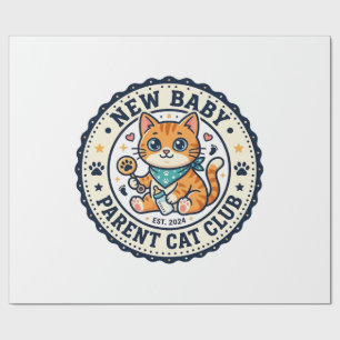 Papier Cadeau Idée cadeau nouvelle maman chat - Nouveau bébé P