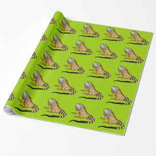 Papier Cadeau iguane vert