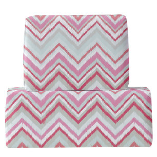 Papier Cadeau Ikat moderne Chevron rayure Abstraite rose vert