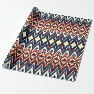 Papier Cadeau Ikat motif sans soudure. teinture à cravate imprim
