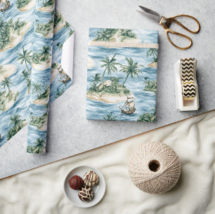 Papier Cadeau Île au trésor Anniversaire