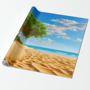 Papier Cadeau Île tropicale déserte Plage de sable