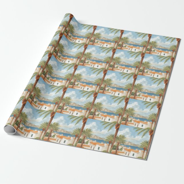 Papier Cadeau Îles Baléares Voyage Vintage Français (Déroulé)