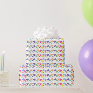 Papier Cadeau illusima fête de coeurs d'amour arc-en-ciel