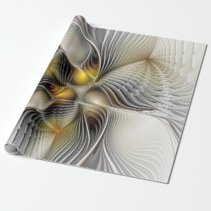 Papier Cadeau Illusion d'optique abstraite fractale 3D avec prof