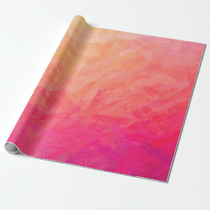 Papier Cadeau Illustration Abstraite de Brus de soie rose et jau