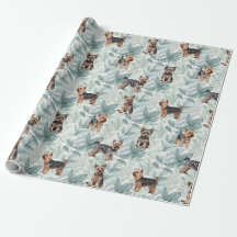 Illustration botanique adorable Yorkie terrier