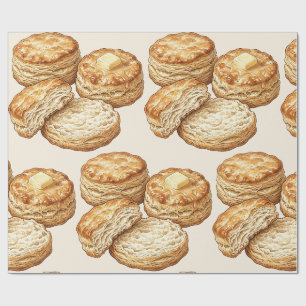 Papier Cadeau Illustration de biscuits au babeurre du Sud