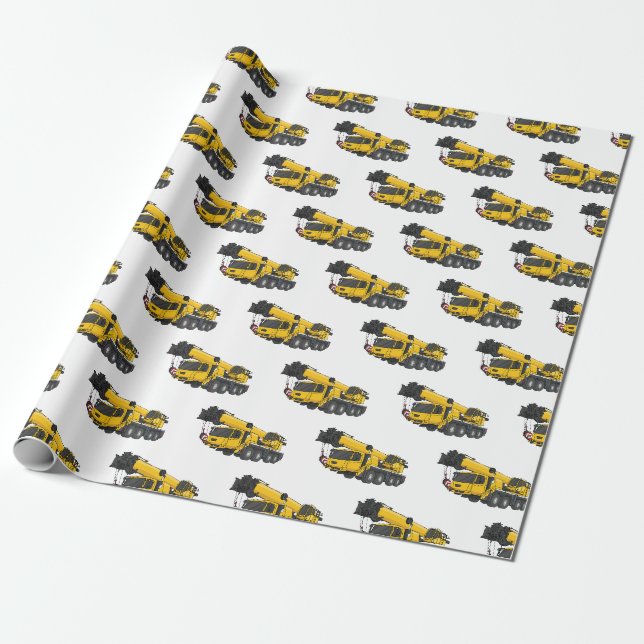 Papier Cadeau Illustration de camion de grue (Déroulé)