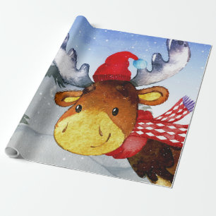 Papier Cadeau Illustration de cerfs communs d'amis de région