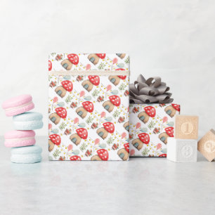 Papier Cadeau Illustration de champignons rouges mignons à l'aqu