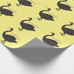 Papier Cadeau Illustration de cygne noir