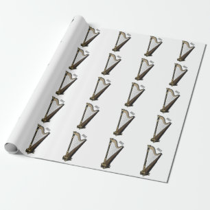 Papier Cadeau Illustration de dessin animé sur la harpe