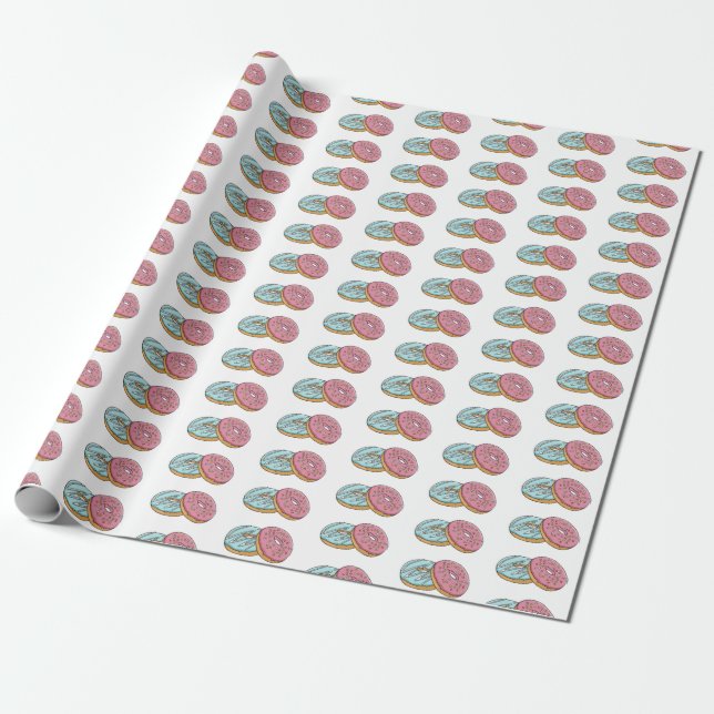 Papier Cadeau Illustration de Donut (Déroulé)