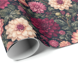 Papier Cadeau Illustration de feuillage riche de dahlia