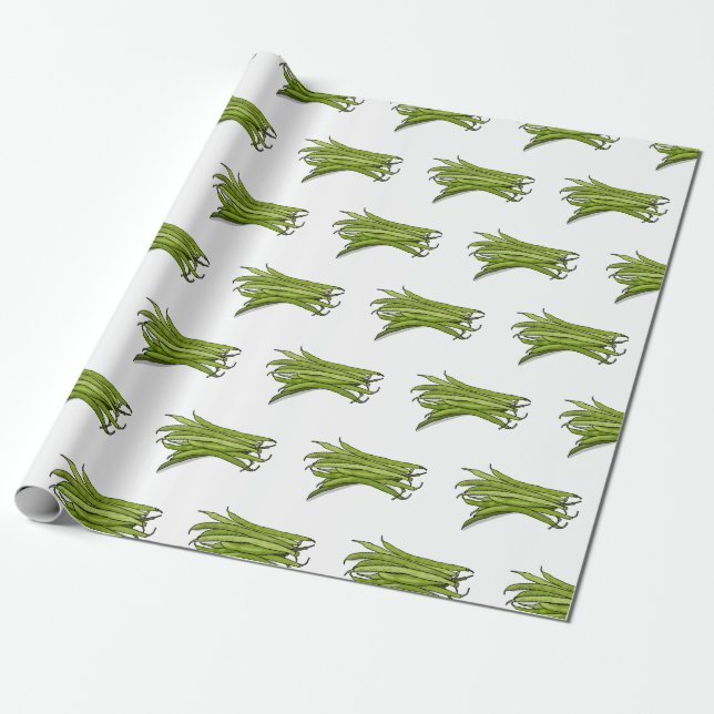 Papier Cadeau Illustration de haricots verts (Déroulé)