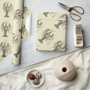 Papier Cadeau Illustration de homard, fruits de mer du Maine