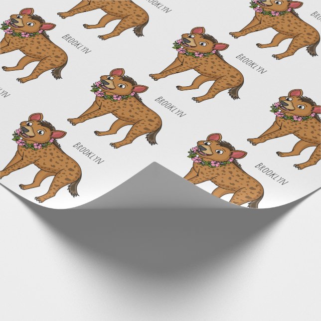 Papier Cadeau Illustration de Hyena et de fleurs (Coin)