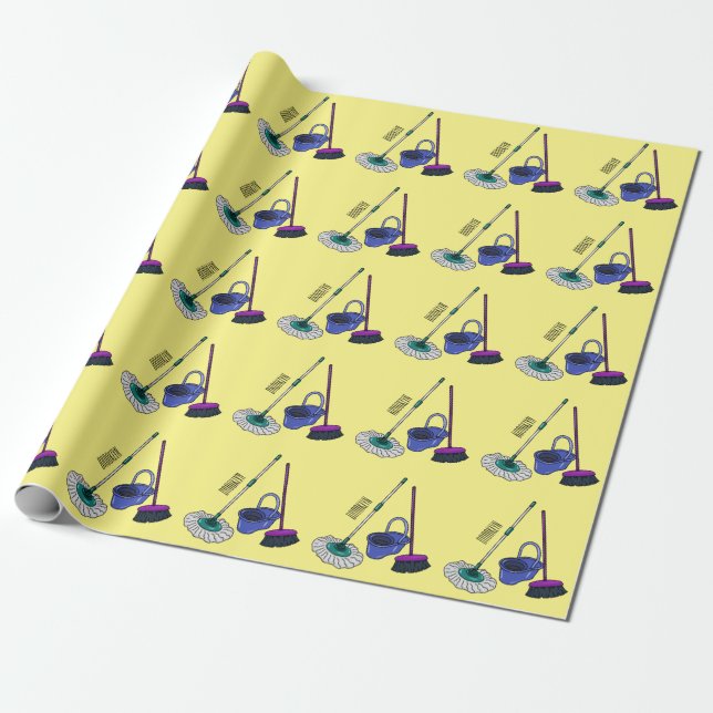 Papier Cadeau Illustration de la bande dessinée Broom & mop (Déroulé)