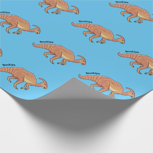 Papier Cadeau Illustration de la caricature de dinosaure du para (Coin)