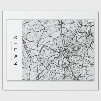 Papier Cadeau Illustration de la carte de Milan