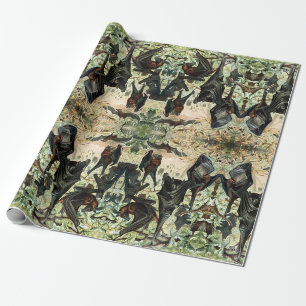 Papier Cadeau illustration de l'acadamia de chauve-souris volant