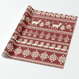 Papier Cadeau Illustration de motif nordique