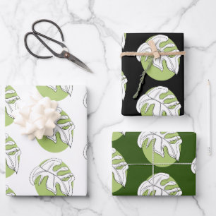 Papier Cadeau Illustration de plante abstraite de feuille de Mon
