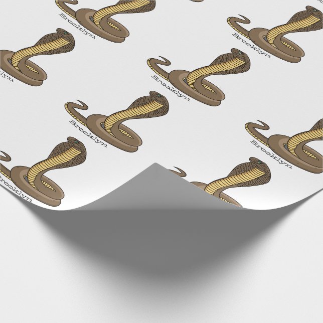 Papier Cadeau Illustration de serpent à cobra Brown (Coin)