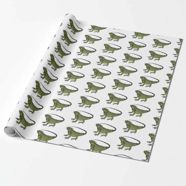 Papier Cadeau Illustration d'Iguana (Déroulé)