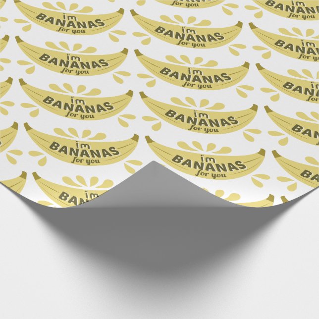Papier Cadeau Illustration drôle de banane je suis des bananes (Coin)