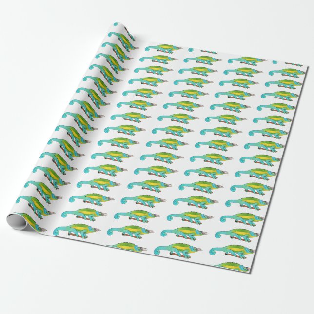 Papier Cadeau Illustration du caméléon de Jackson (Déroulé)