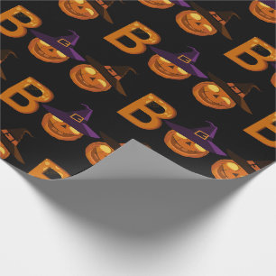 Papier Cadeau Illustration du Citrouille de Boo Halloween 