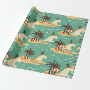 Papier Cadeau Illustration du dessin animé surf