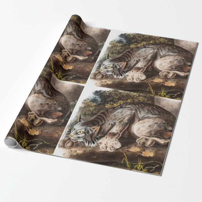 Papier Cadeau Illustration du Lynx du Canada (Lynx Canadensis) (Déroulé)