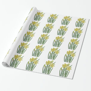 Papier Cadeau Illustration du portrait des jonquilles d'aquarell