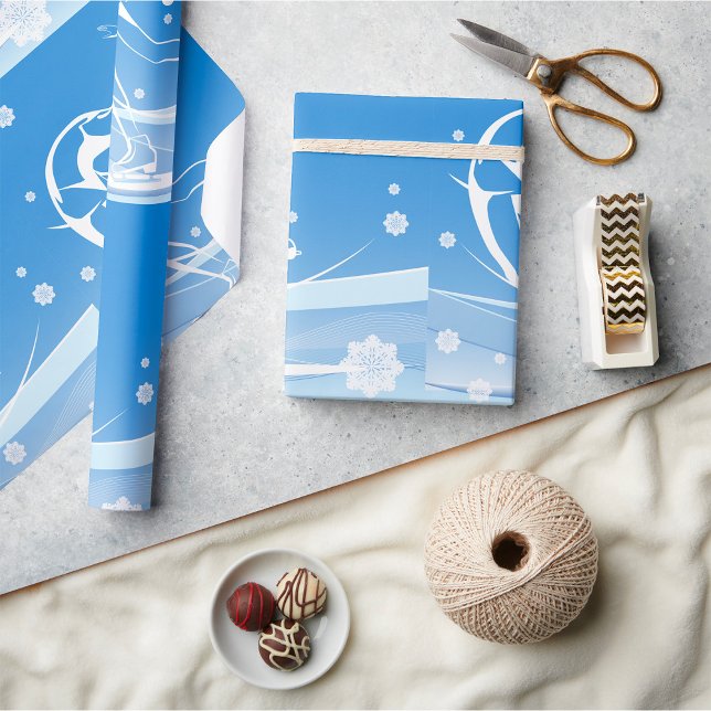 Papier Cadeau Illustration du sport de patinage sur glace (Créateur téléchargé)