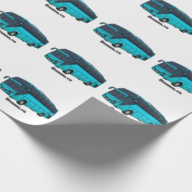 Papier Cadeau Illustration d'un autobus à passagers moderne (Coin)