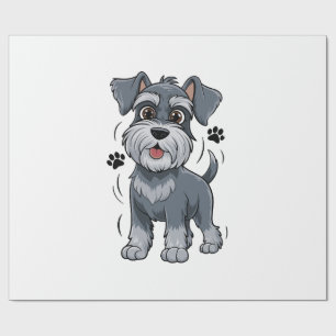 Papier Cadeau Illustration d'un chiot Schnauzer adorable avec de