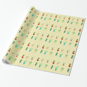 Papier Cadeau Illustration mignonne de désert de cactus