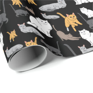 Papier Cadeau Illustration mignonne de motif de chats sur