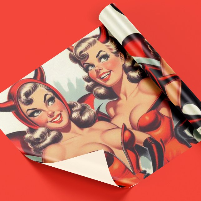 Papier Cadeau Illustration vintage Devil Girls (Créateur téléchargé)