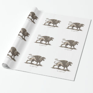 Papier Cadeau illustration vintage griffin (gryphus greiff).