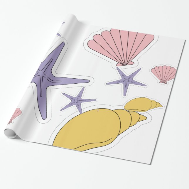 Papier Cadeau Illustrations minimales de mûre sous mer (Déroulé)