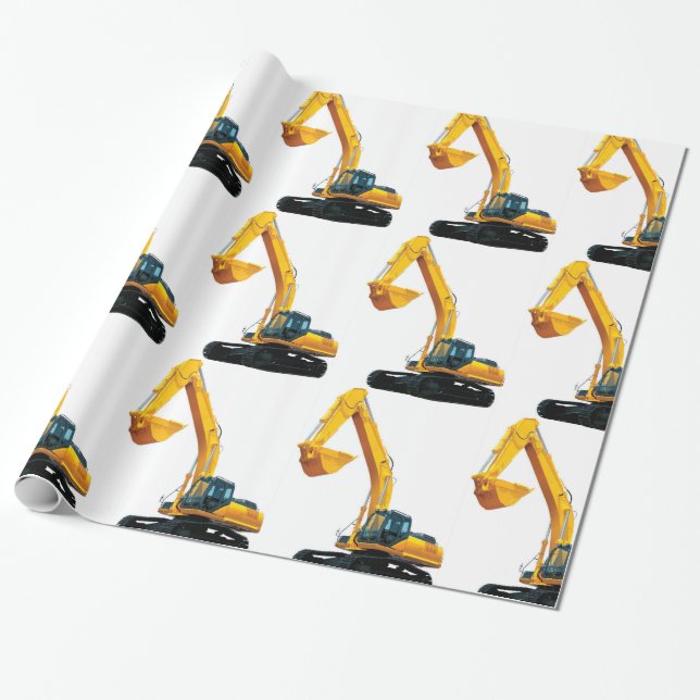 Papier Cadeau Image de l'excavateur de caniveau pour papier bril (Déroulé)