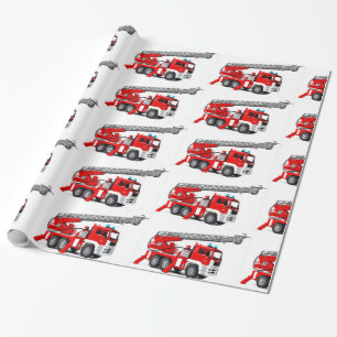 Papier Cadeau Image du moteur d'incendie Papier à enveloppement