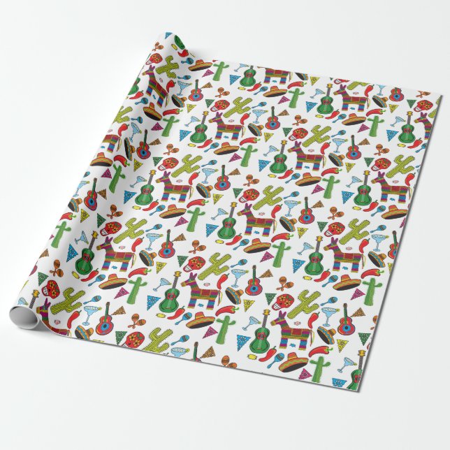 Papier Cadeau Images de la Fête mexicaine (Déroulé)