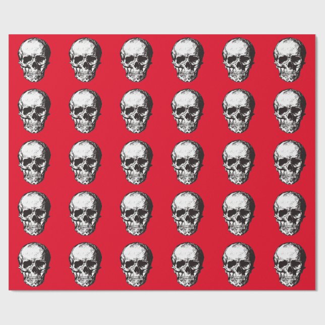 Papier Cadeau Imaginaire crâne Art Rock Punk Métal lourd (Plat)